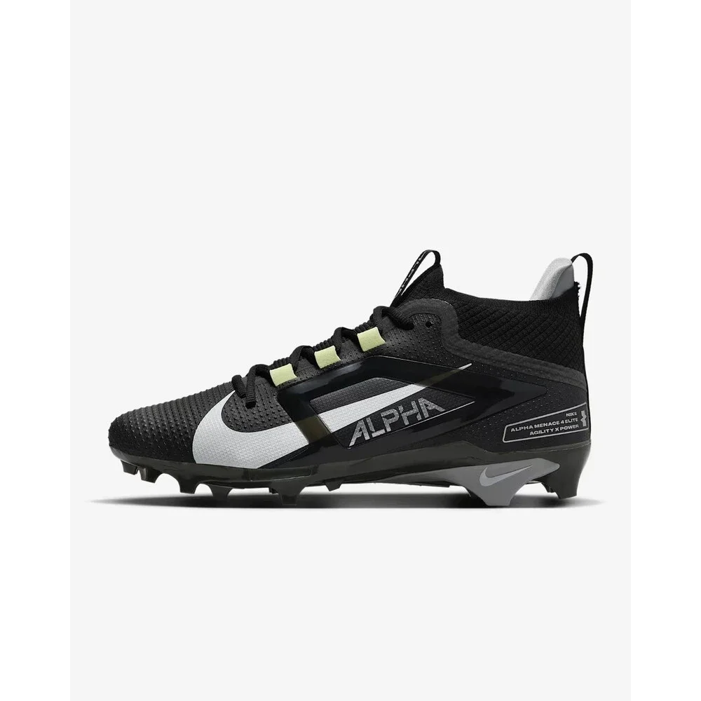 Nike Alpha Menace 4 Elite Football Cleats Black/White FD7036-001 Men's Size 10.5